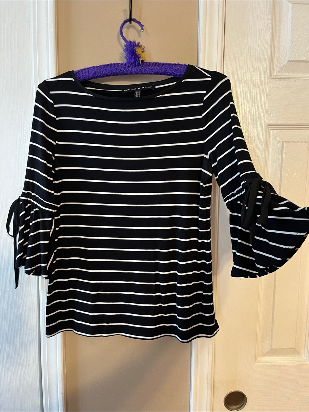 White House, Black market three-quarter bell sleeve with bow